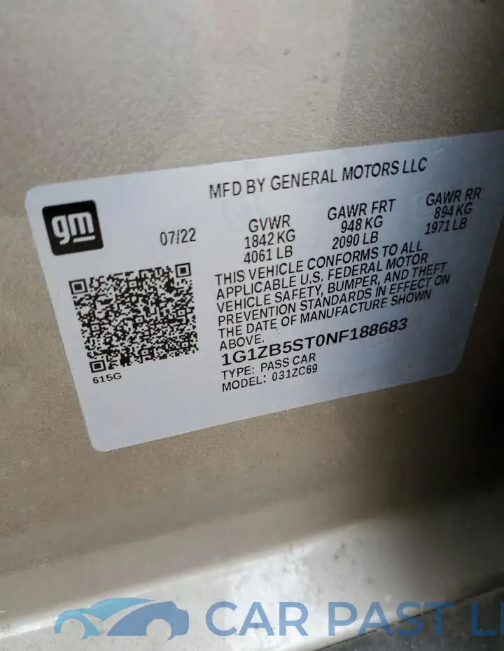 1G1ZB5ST0NF188683# 12