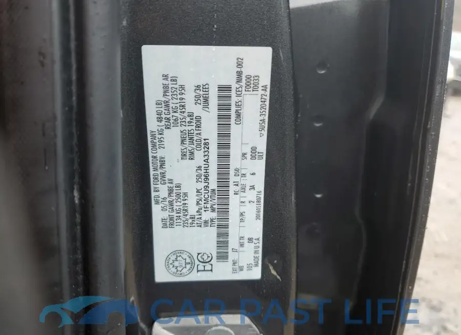 1FMCU9J96HUA33281# 12
