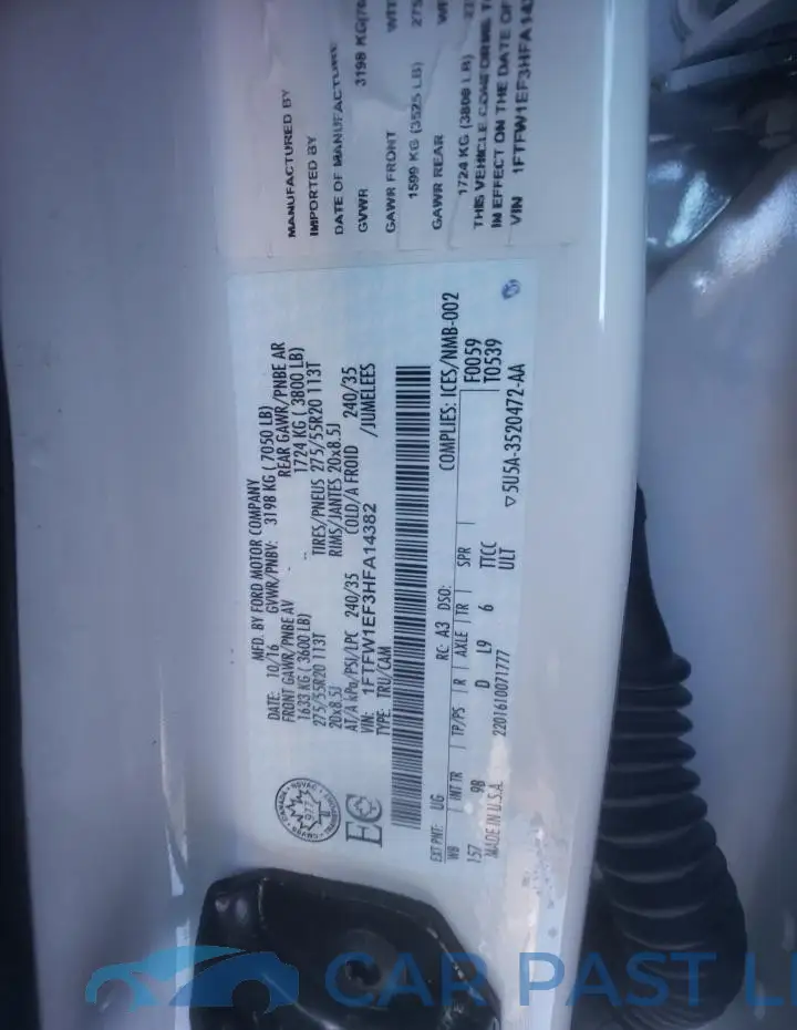 1FTFW1EF3HFA14382# 12