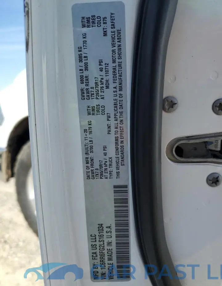 1C6RR6FG2LS161034# 12