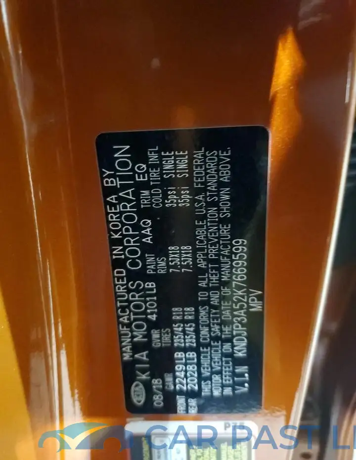 KNDJP3A52K7669599# 12
