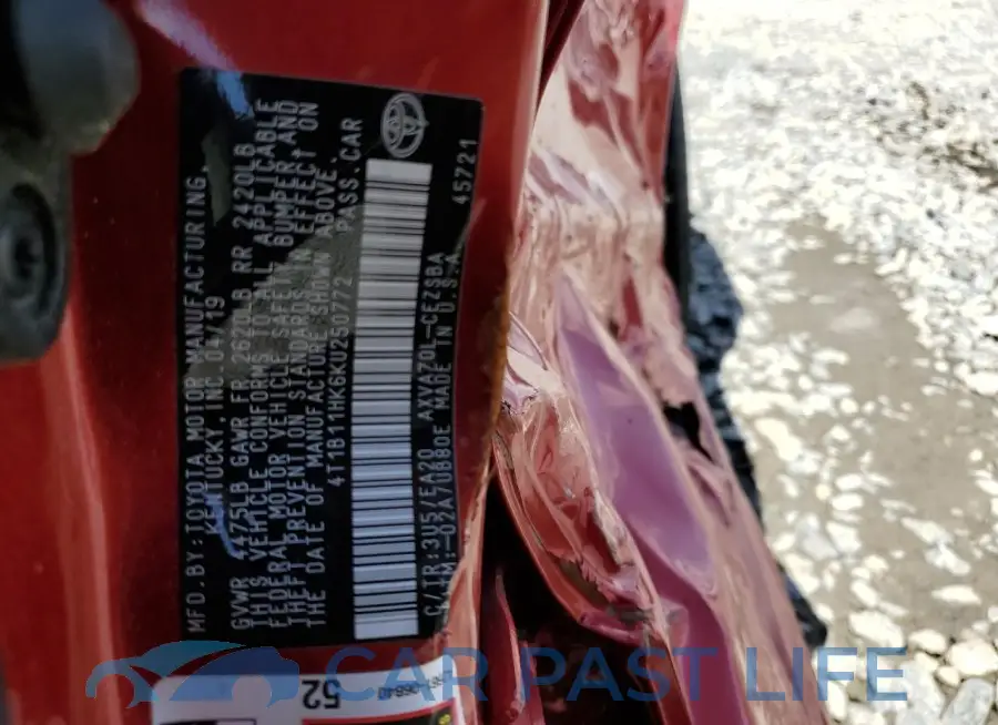 4T1B11HK6KU250772# 12