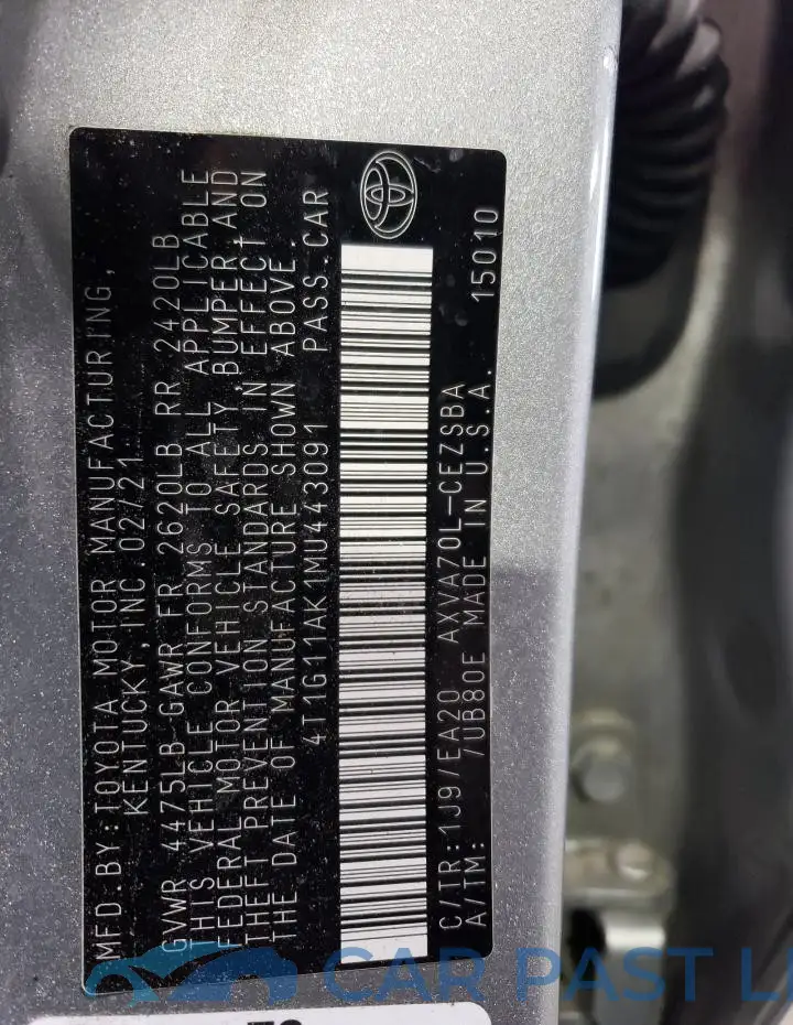 4T1G11AK1MU443091# 13