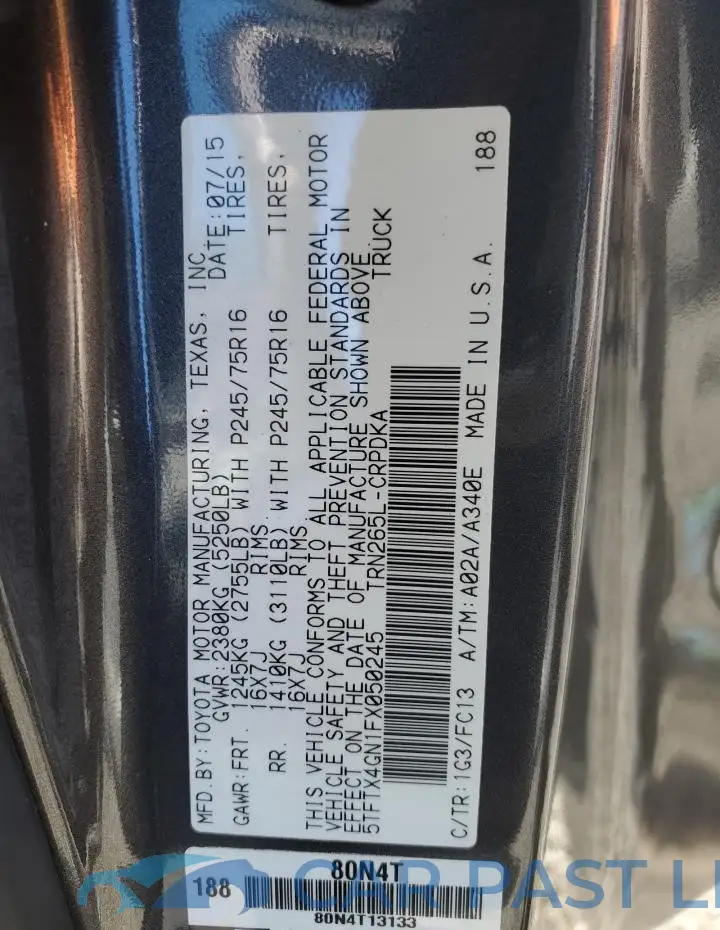 5TFTX4GN1FX050245# 12