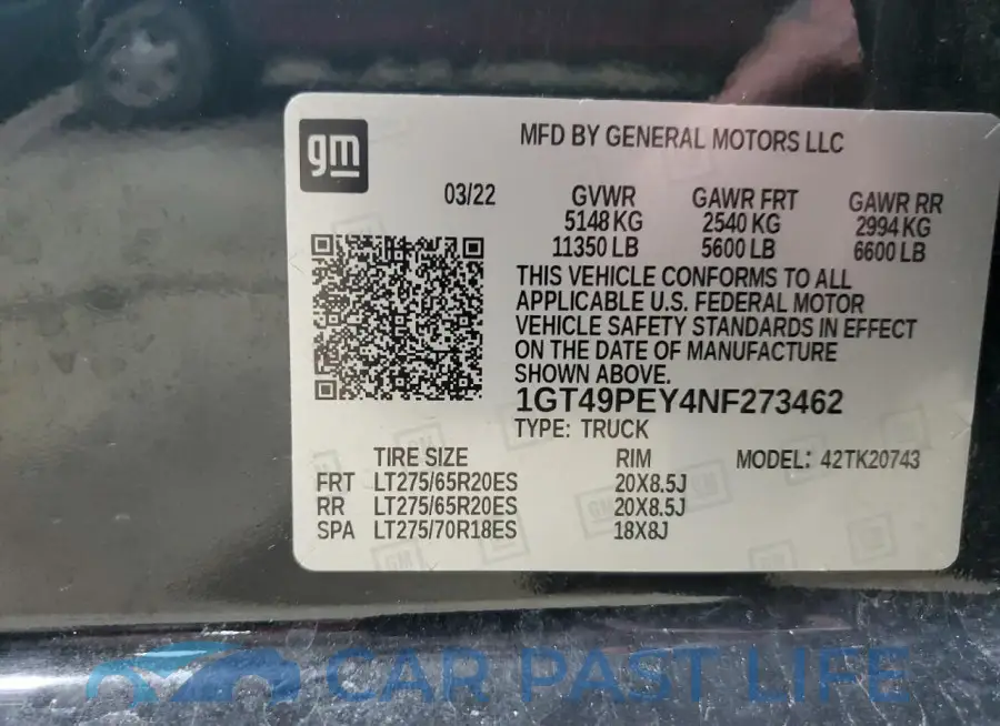 1GT49PEY4NF273462# 12