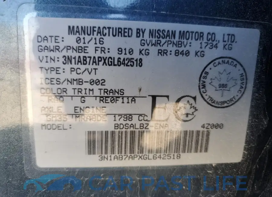3N1AB7APXGL642518# 13