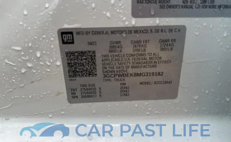 3GCPWBEK8MG319182# 10