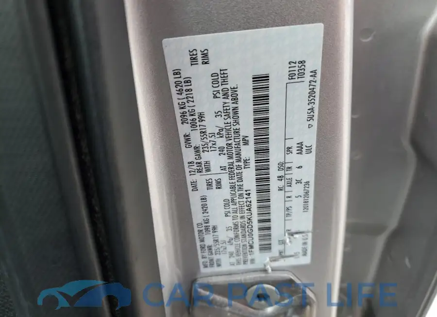 1FMCU0GD5KUA62141# 13