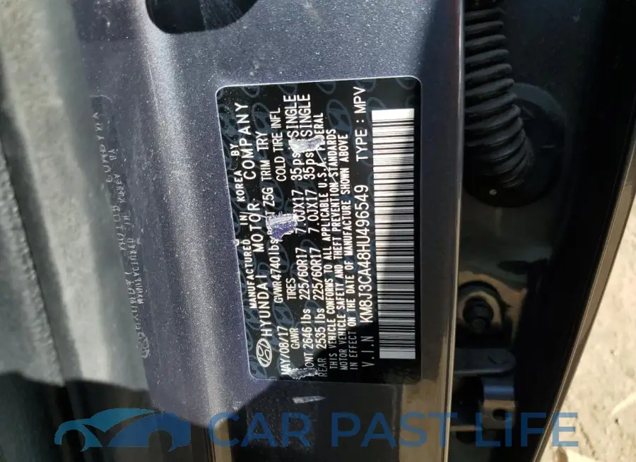 KM8J3CA48HU496549# 13
