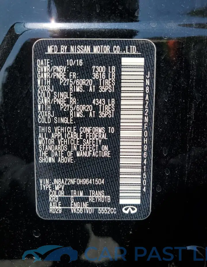JN8AZ2NF0H9641504# 13