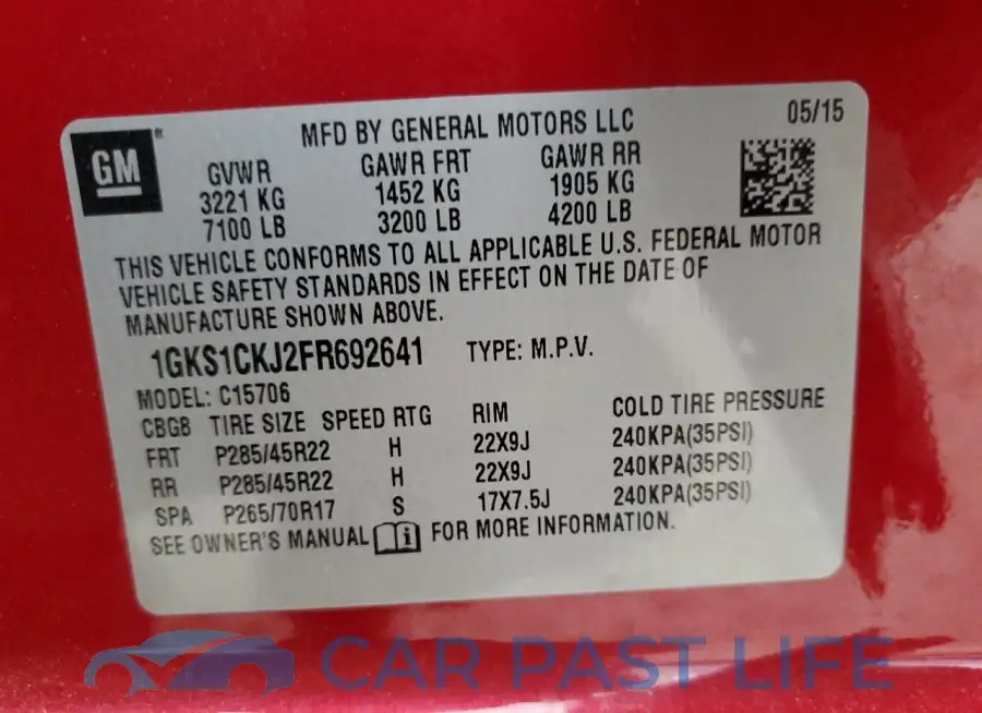 1GKS1CKJ2FR692641# 14