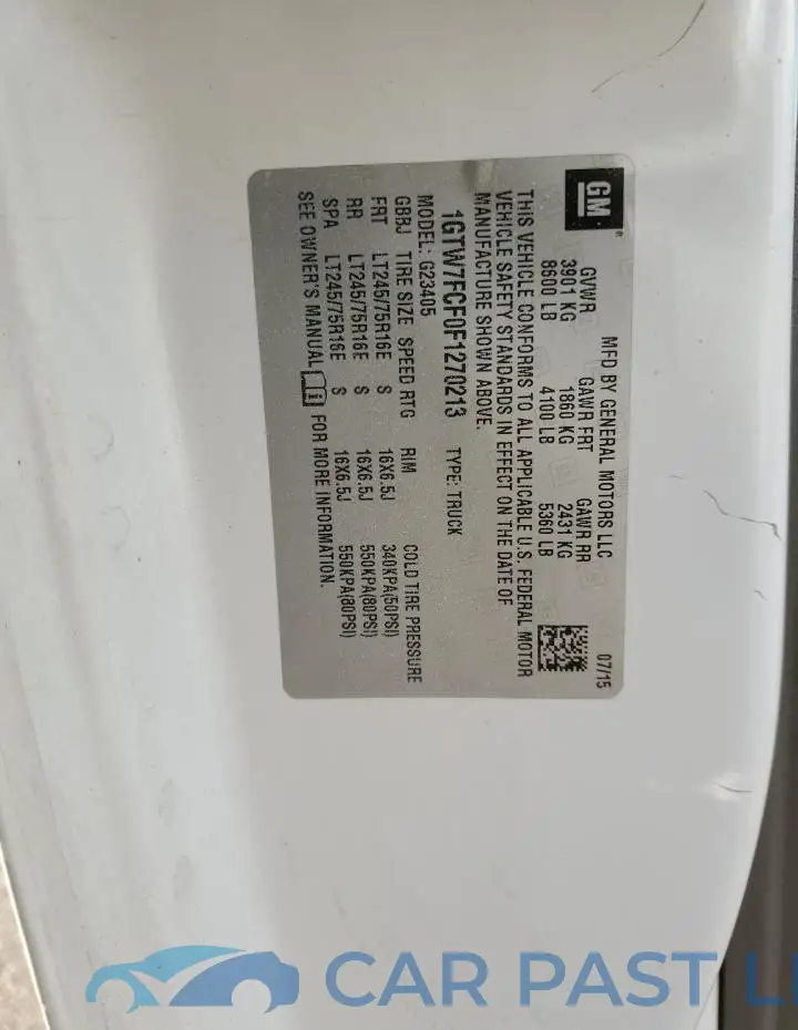 1GTW7FCF0F1270213# 12