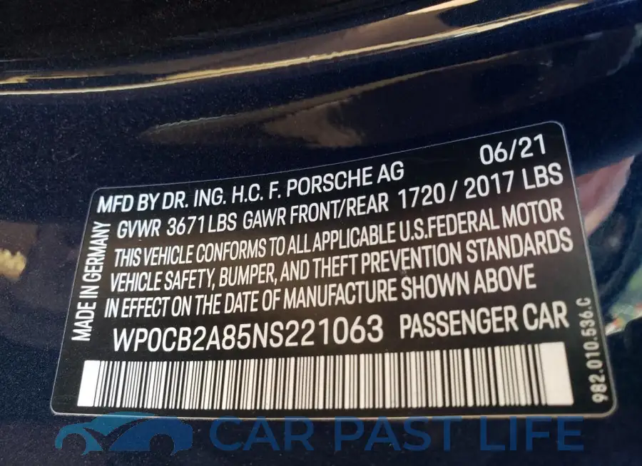 WP0CB2A85NS221063# 12