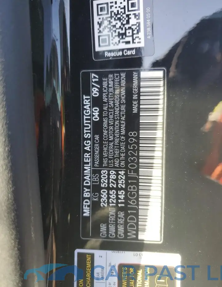 WDD1J6GB1JF032598# 12