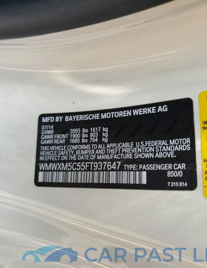WMWXM5C55FT937647# 12