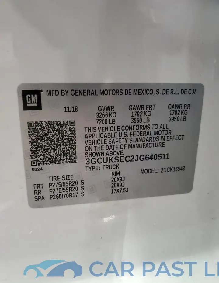 3GCUKSEC2JG640511# 12