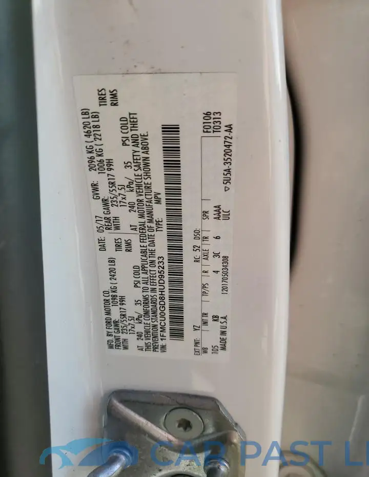 1FMCU0GD8HUD95233# 12