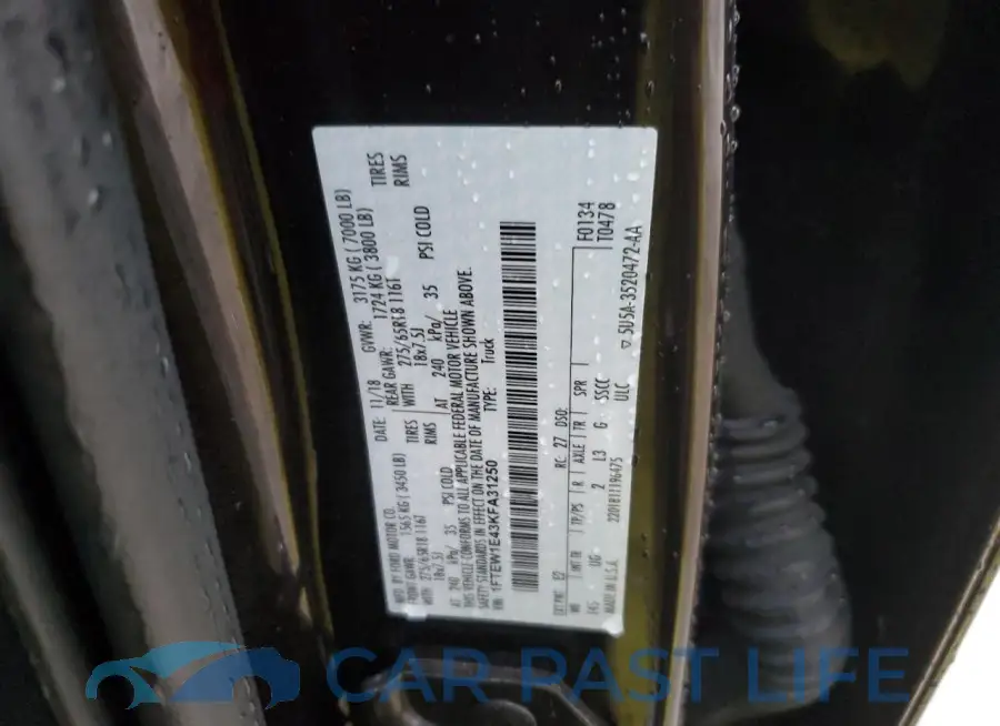 1FTEW1E43KFA31250# 12