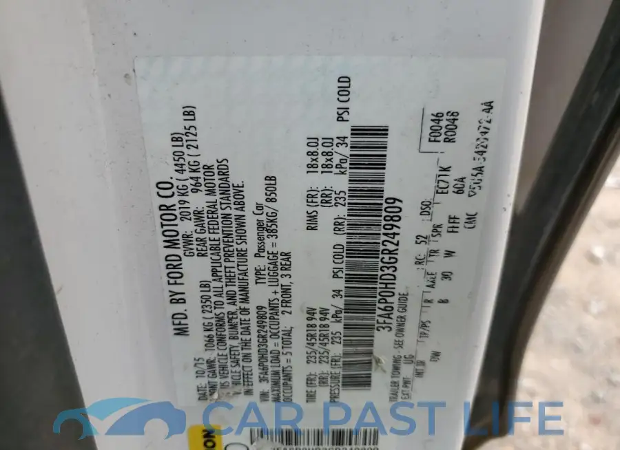 3FA6P0HD3GR249809# 12