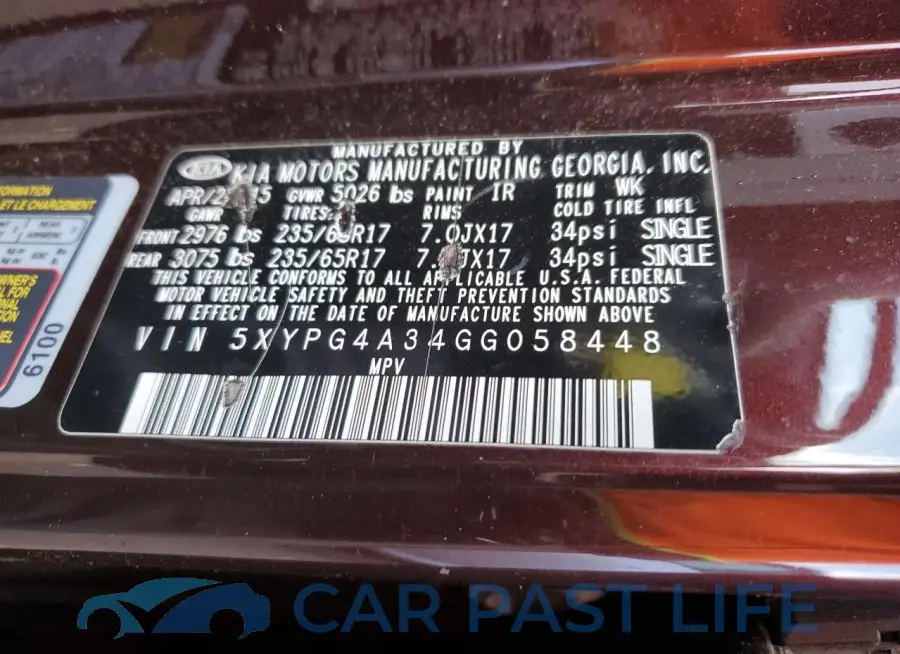 5XYPG4A34GG058448# 13