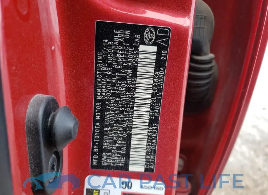 2T1BURHE1FC297649# 13