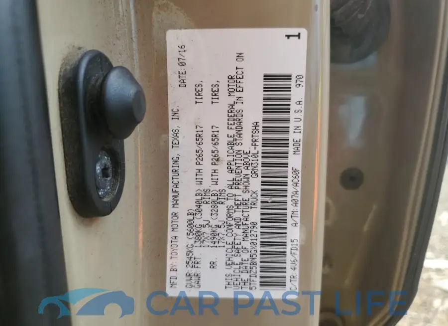 5TFDZ5BN5GX012790# 12