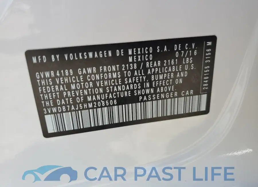 3VWDB7AJ5HM208506# 12
