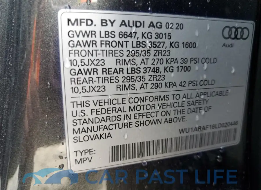 WU1ARAF16LD020446# 13