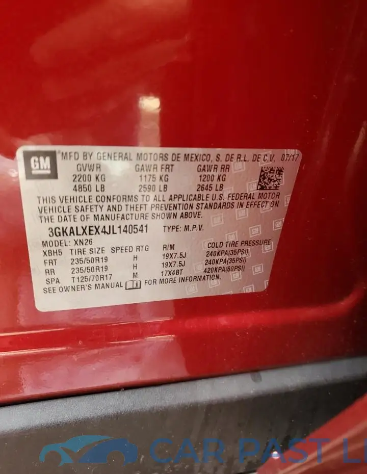 3GKALXEX4JL140541# 12