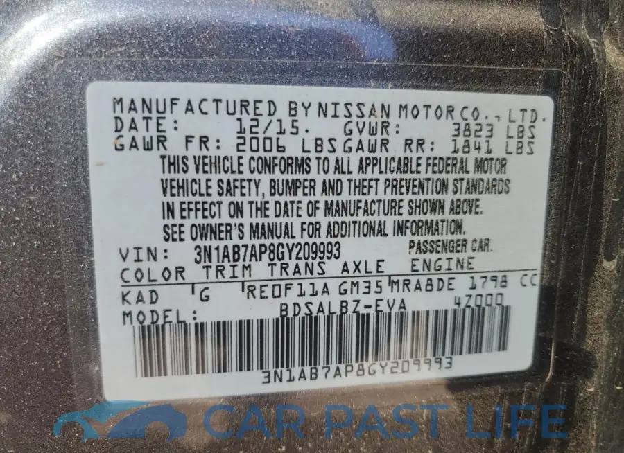 3N1AB7AP8GY209993# 12