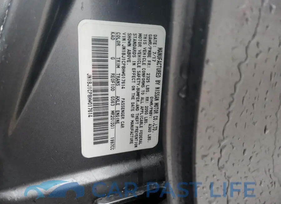 JN1BJ1CP8HW017614# 12
