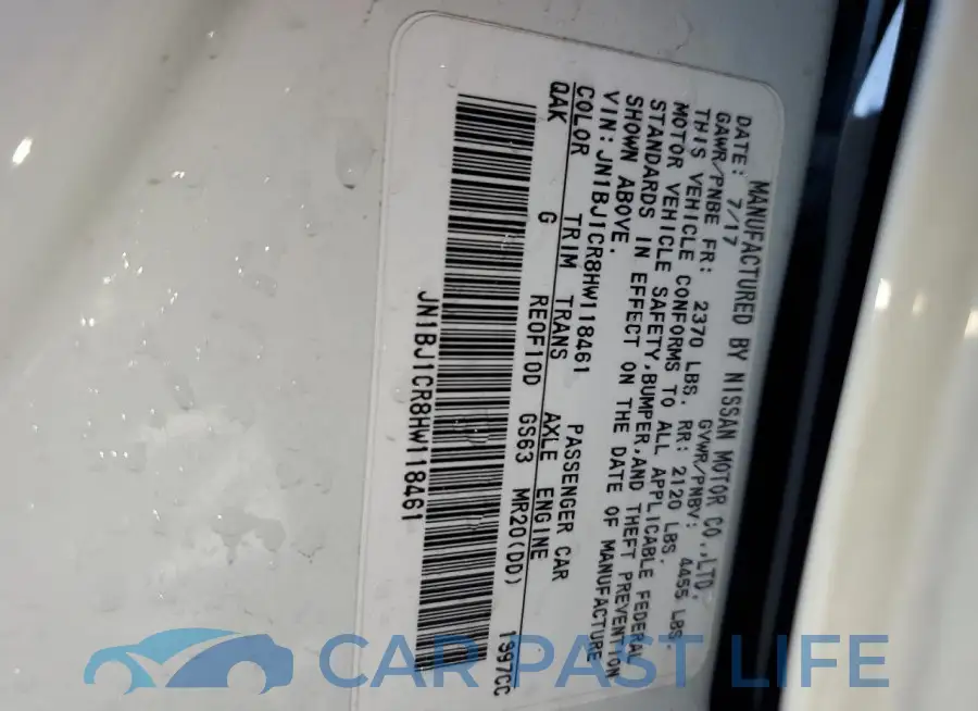 JN1BJ1CR8HW118461# 13