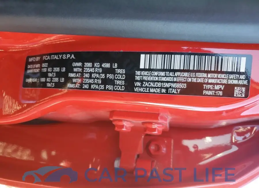ZACNJDB15NPN68503# 12