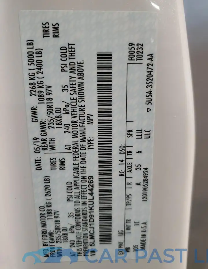 5LMCJ1D91KUL44269# 13