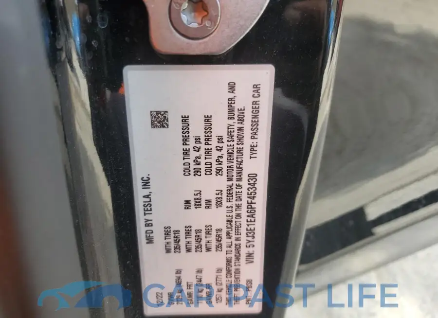 5YJ3E1EA6PF453430# 12