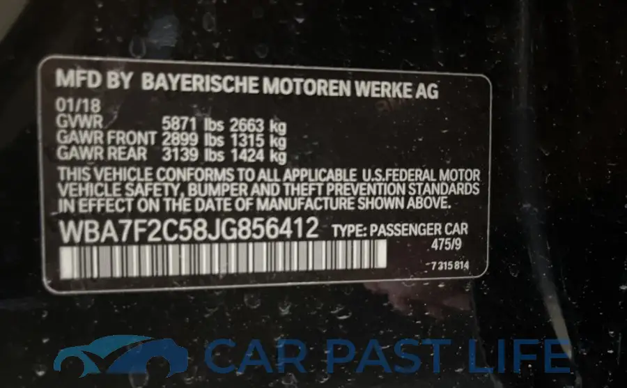 WBA7F2C58JG856412# 10