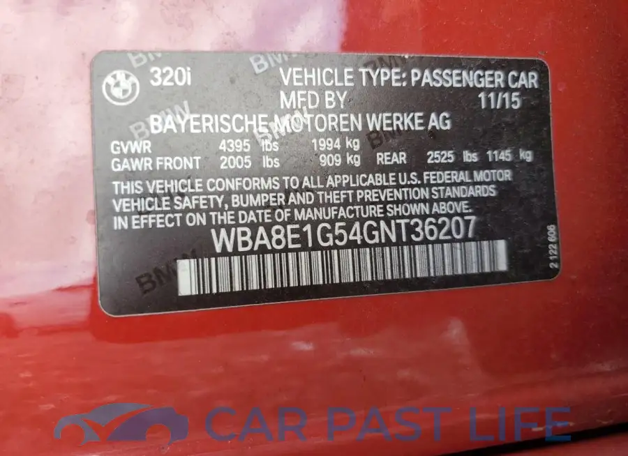 WBA8E1G54GNT36207# 12