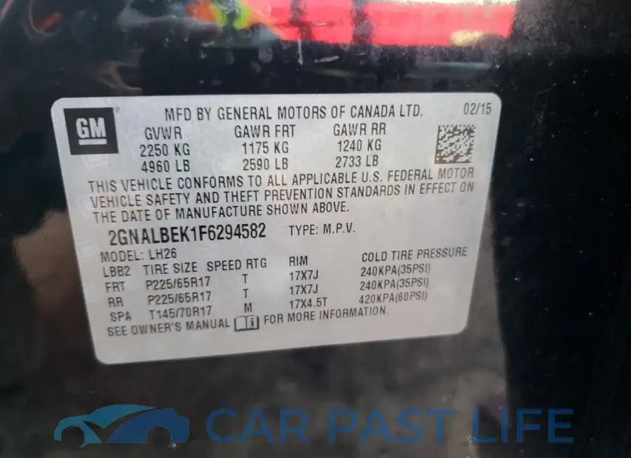 2GNALBEK1F6294582# 13