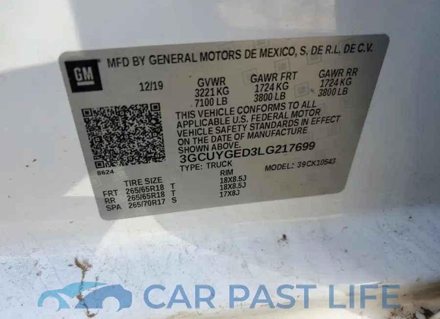 3GCUYGED3LG217699# 12