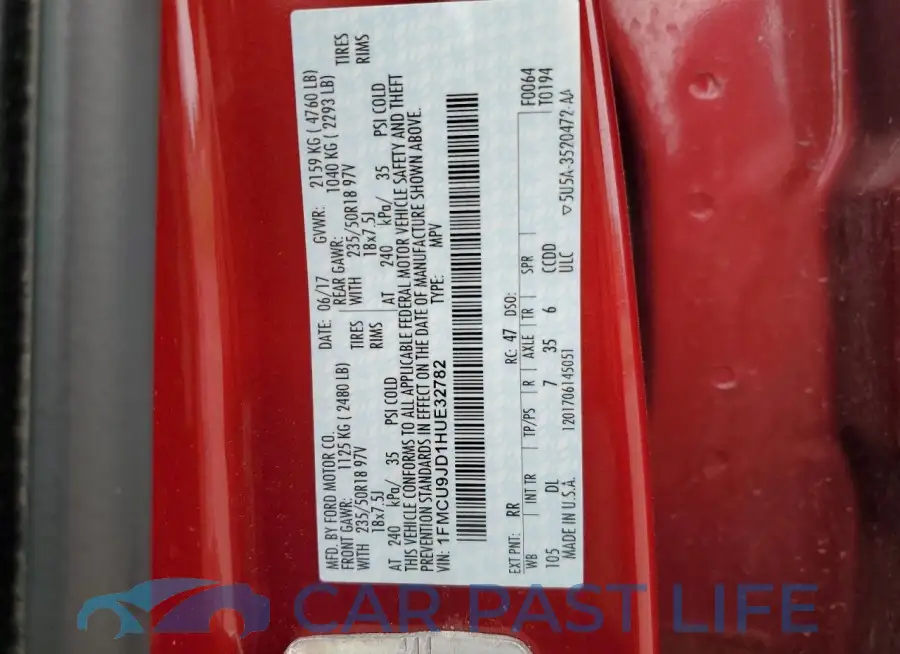 1FMCU9JD1HUE32782# 13