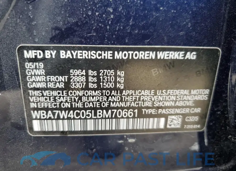 WBA7W4C05LBM70661# 12