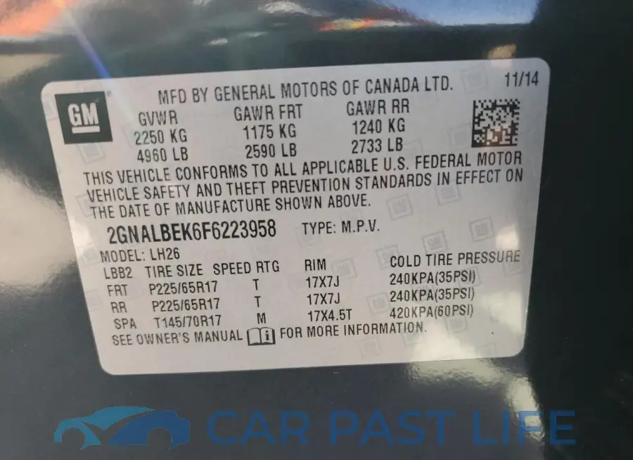 2GNALBEK6F6223958# 12