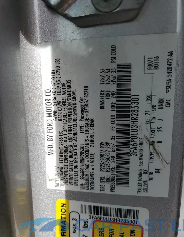 3FA6P0LU3HR285301# 13