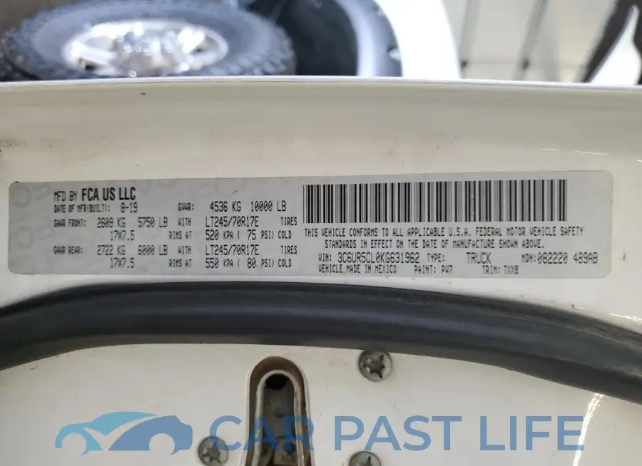 3C6UR5CL0KG631962# 12