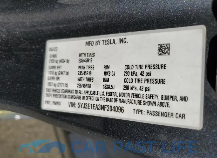 5YJ3E1EA3NF304096# 13