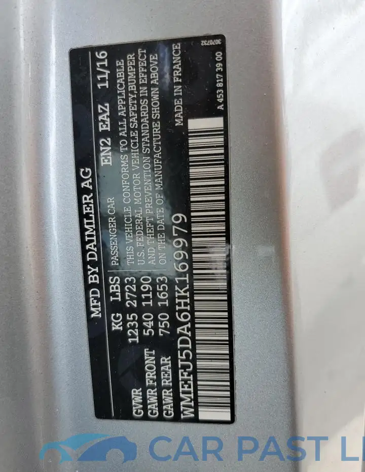 WMEFJ5DA6HK169979# 12