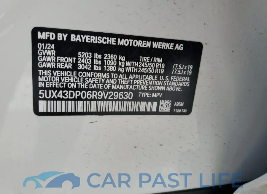 5UX43DP06R9V29630# 13