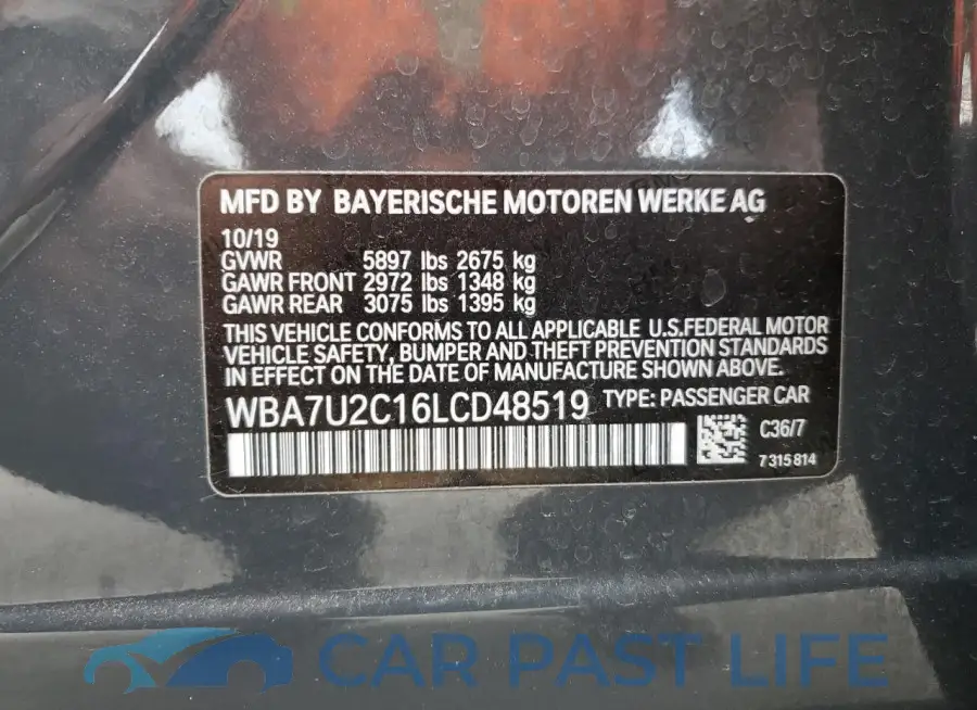 WBA7U2C16LCD48519# 13