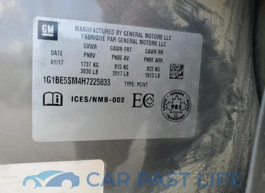 1G1BE5SM4H7225833# 12