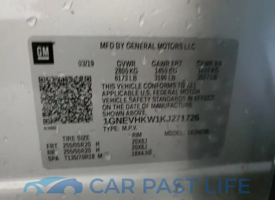 1GNEVHKW1KJ271726# 13